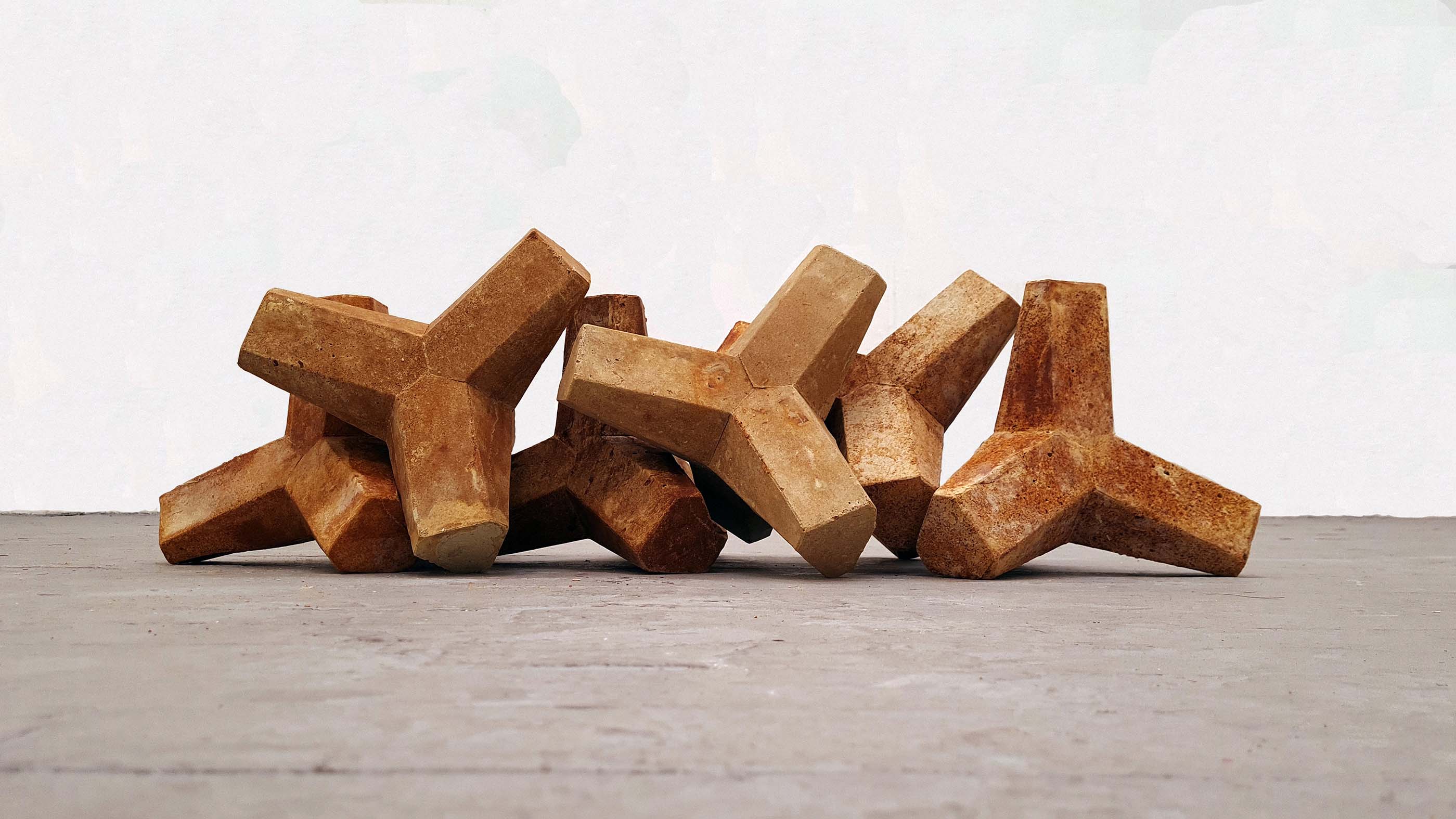 collection of rusted plaster wave breakers