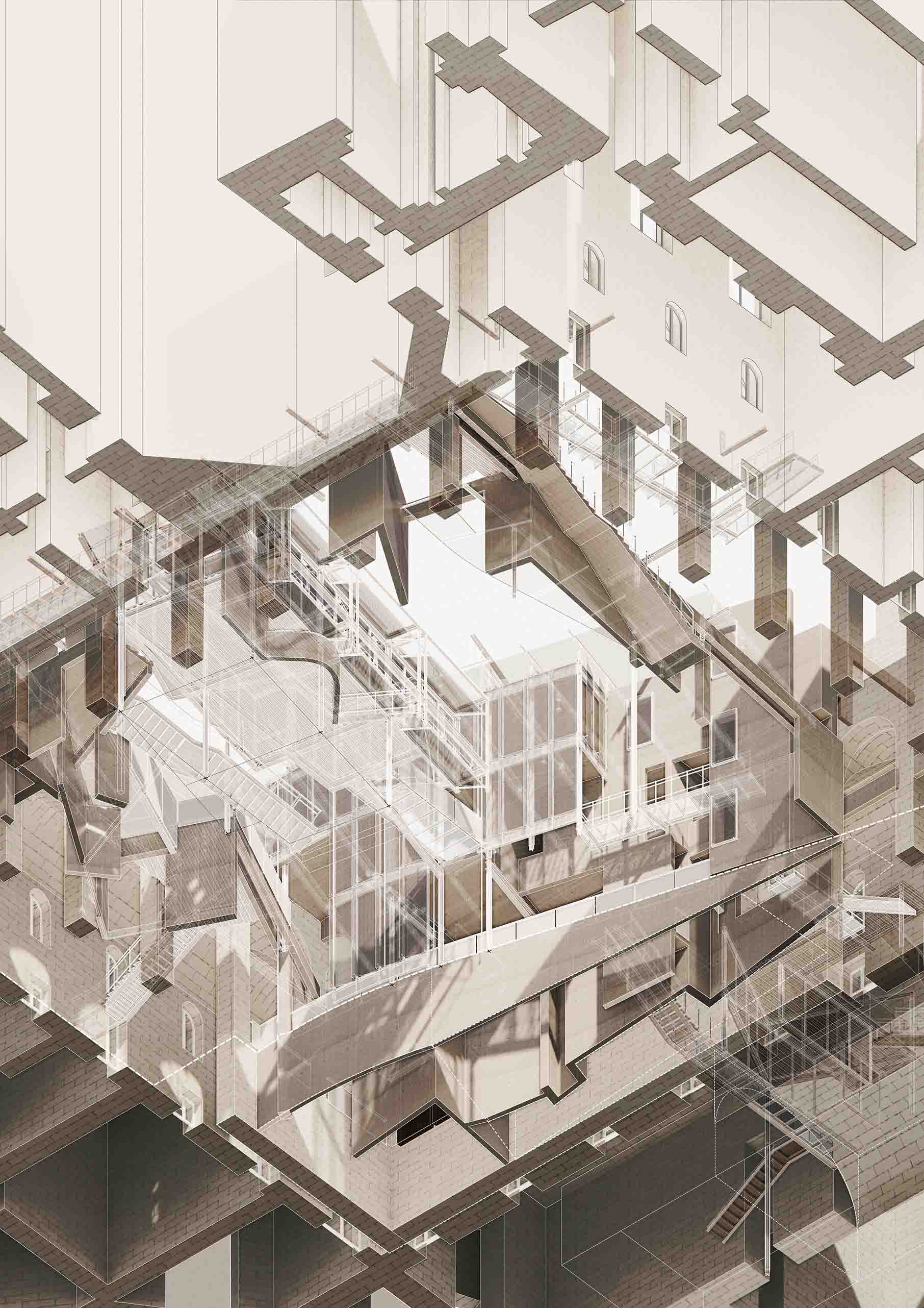 Craft Market - bottom isometric with architectural figures.