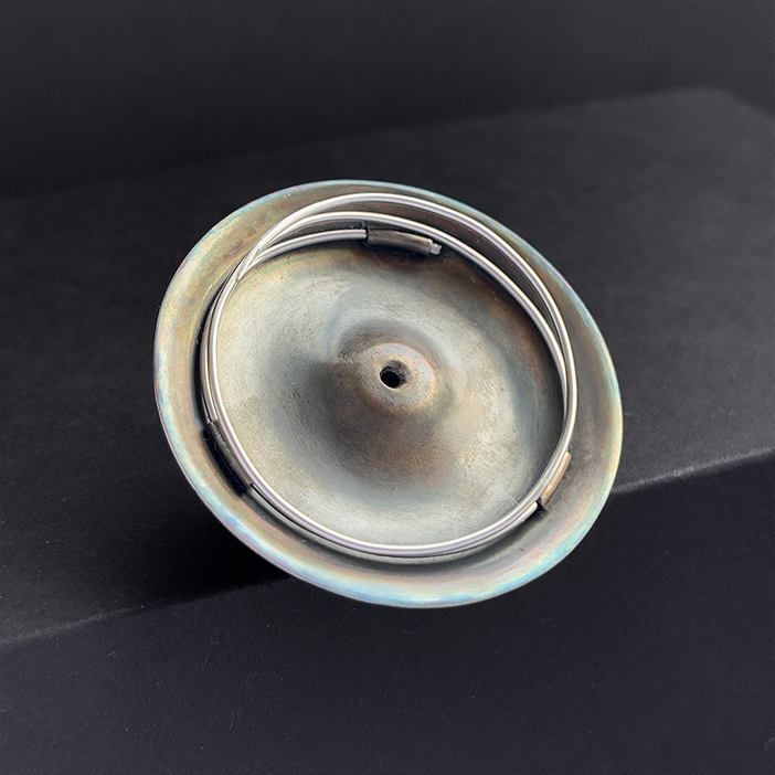 Blacken Spiral Silver Brooch in the center, Jiahui Huang
