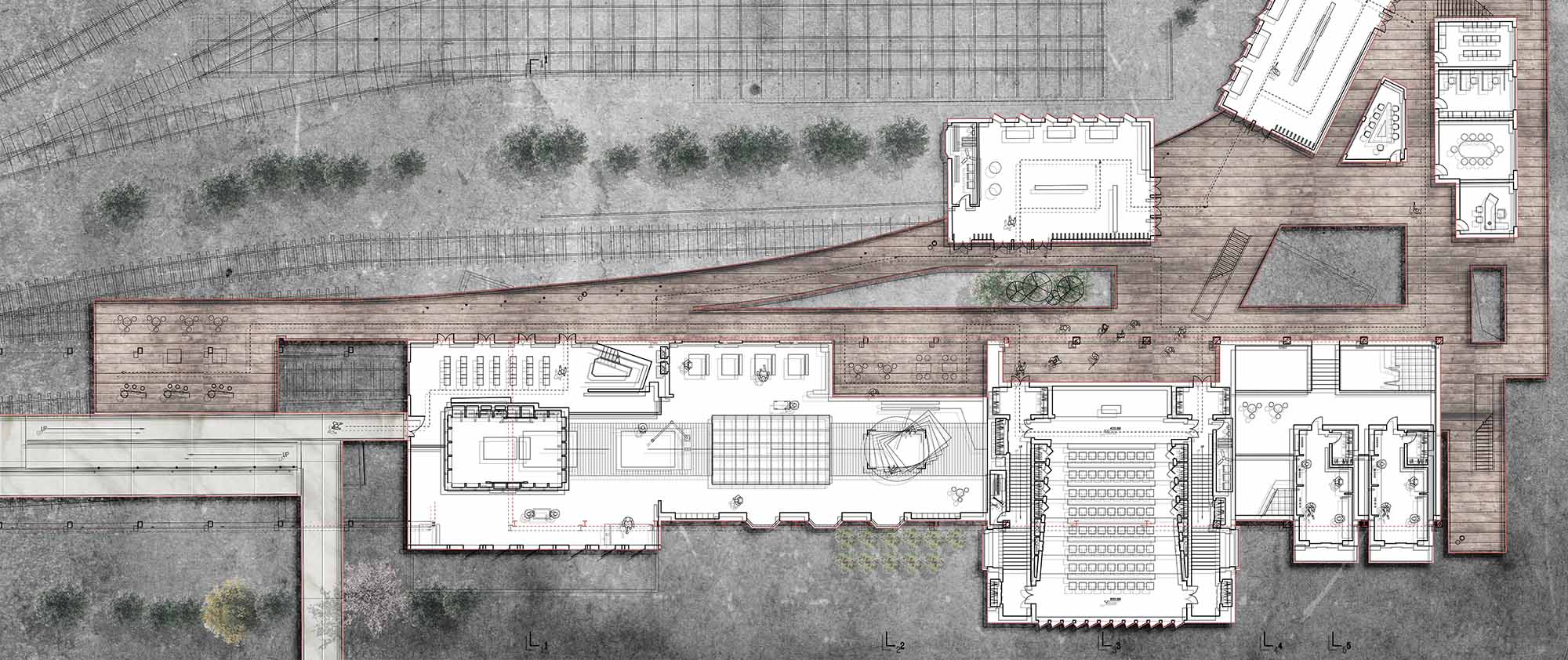 First Floor Plan For Painting Conservation Studio & Lecture Hall & Labs &  Exhibition Rooms & Art Tower & Connection Platform