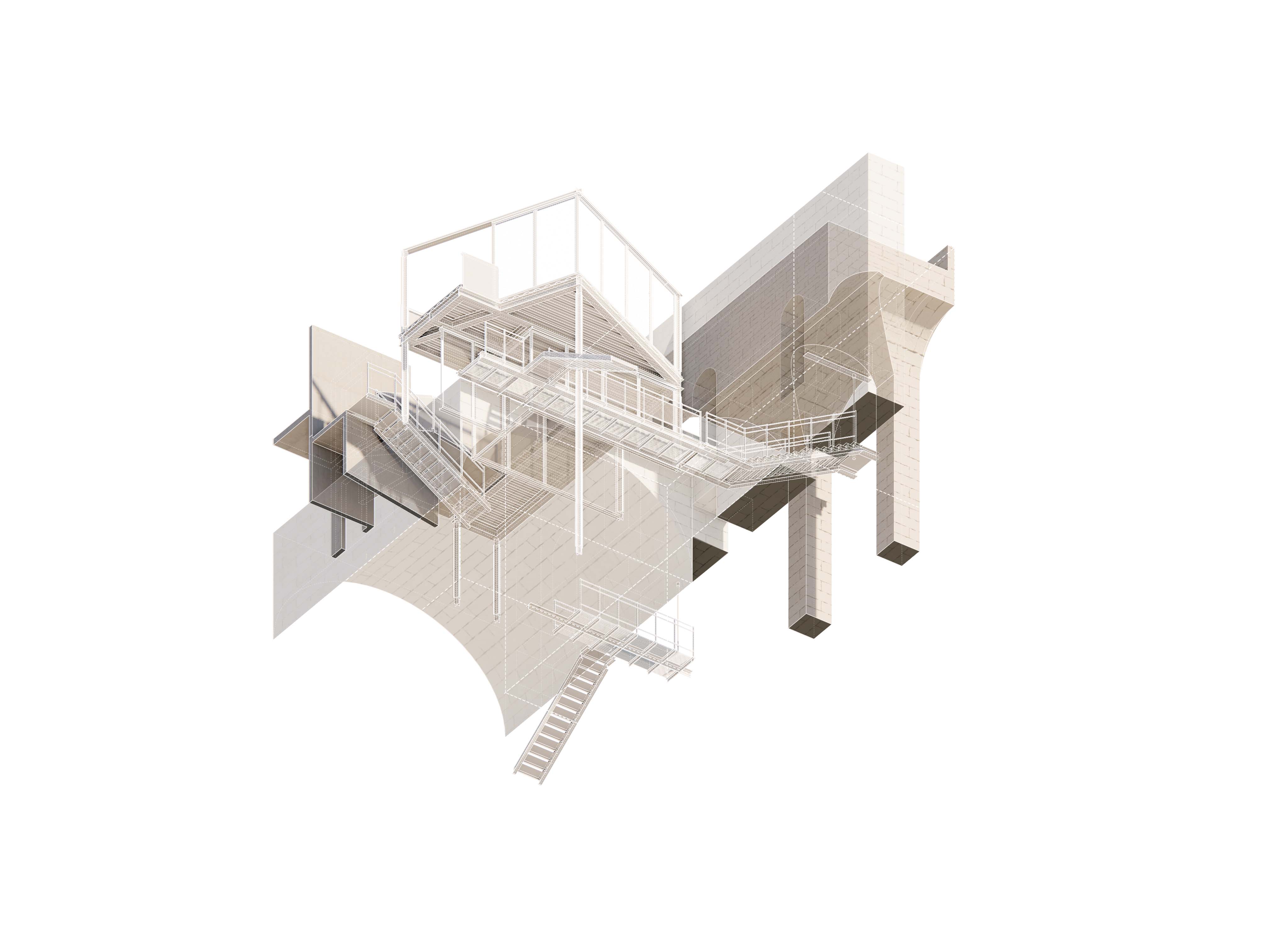 Craft Market - isometric with architectural figure.