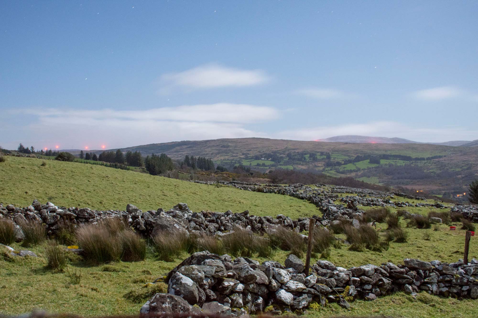 Wind turbines in a rural landscape