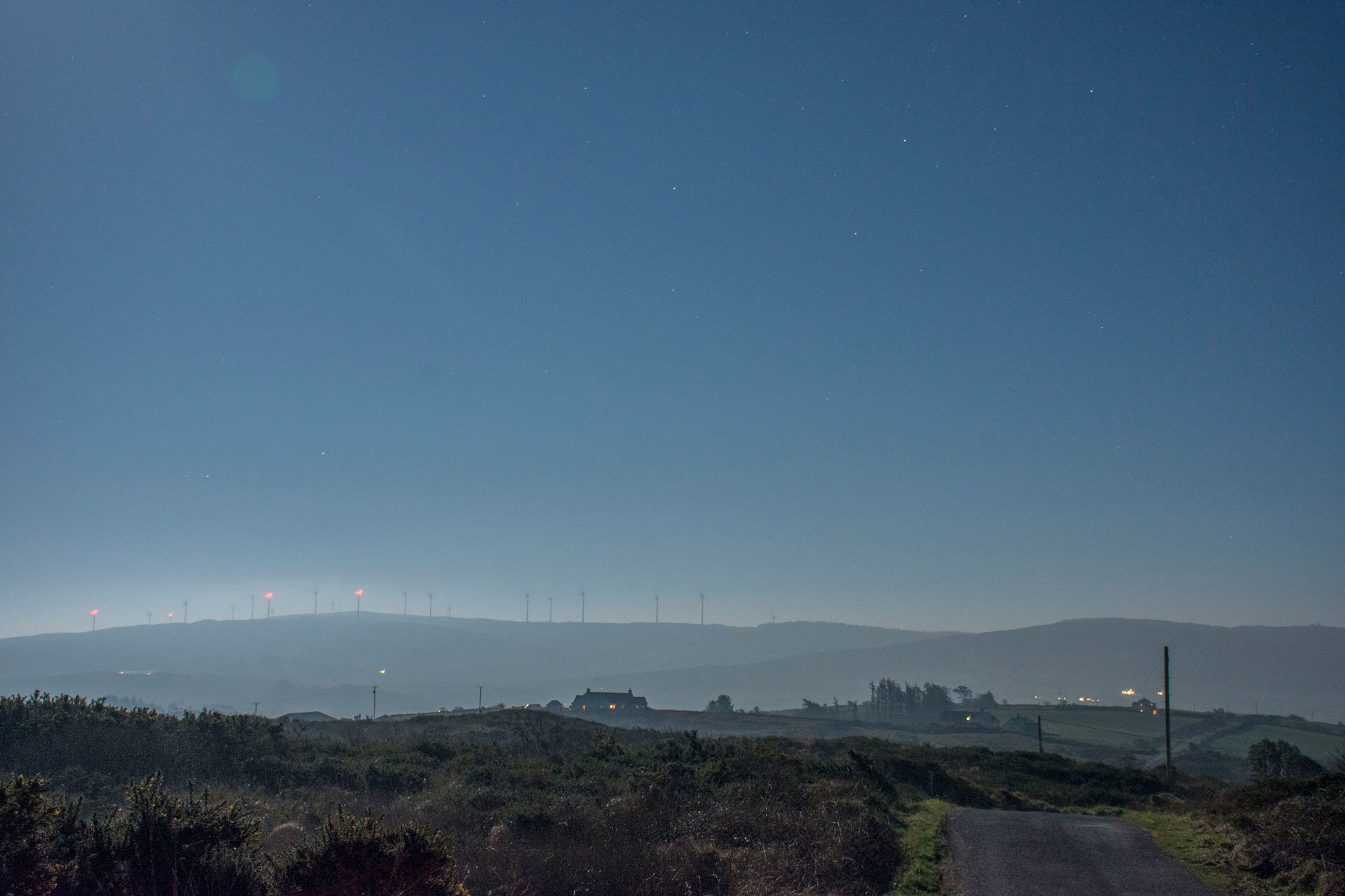 Wind turbines in a rural landscape