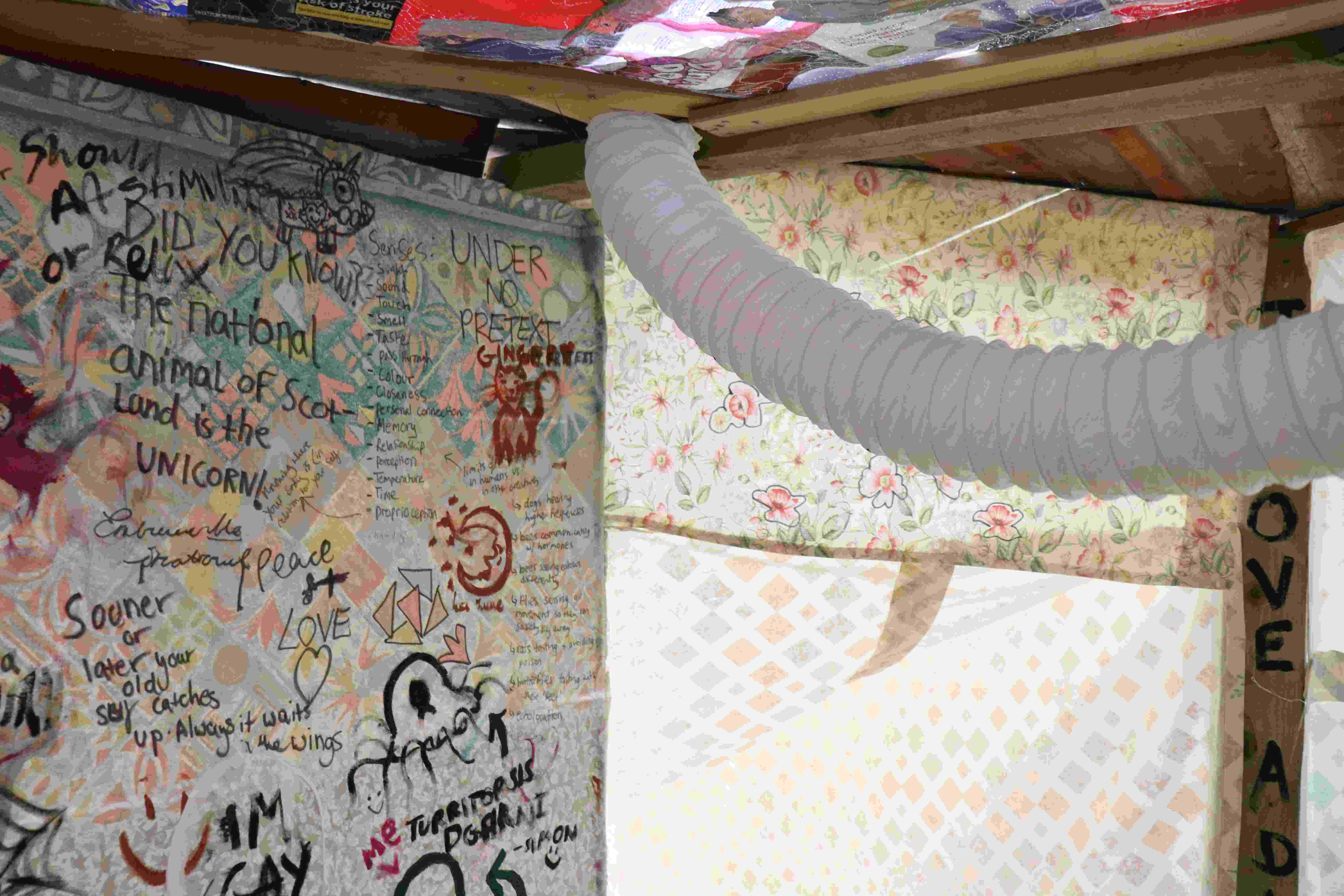 inside a tent