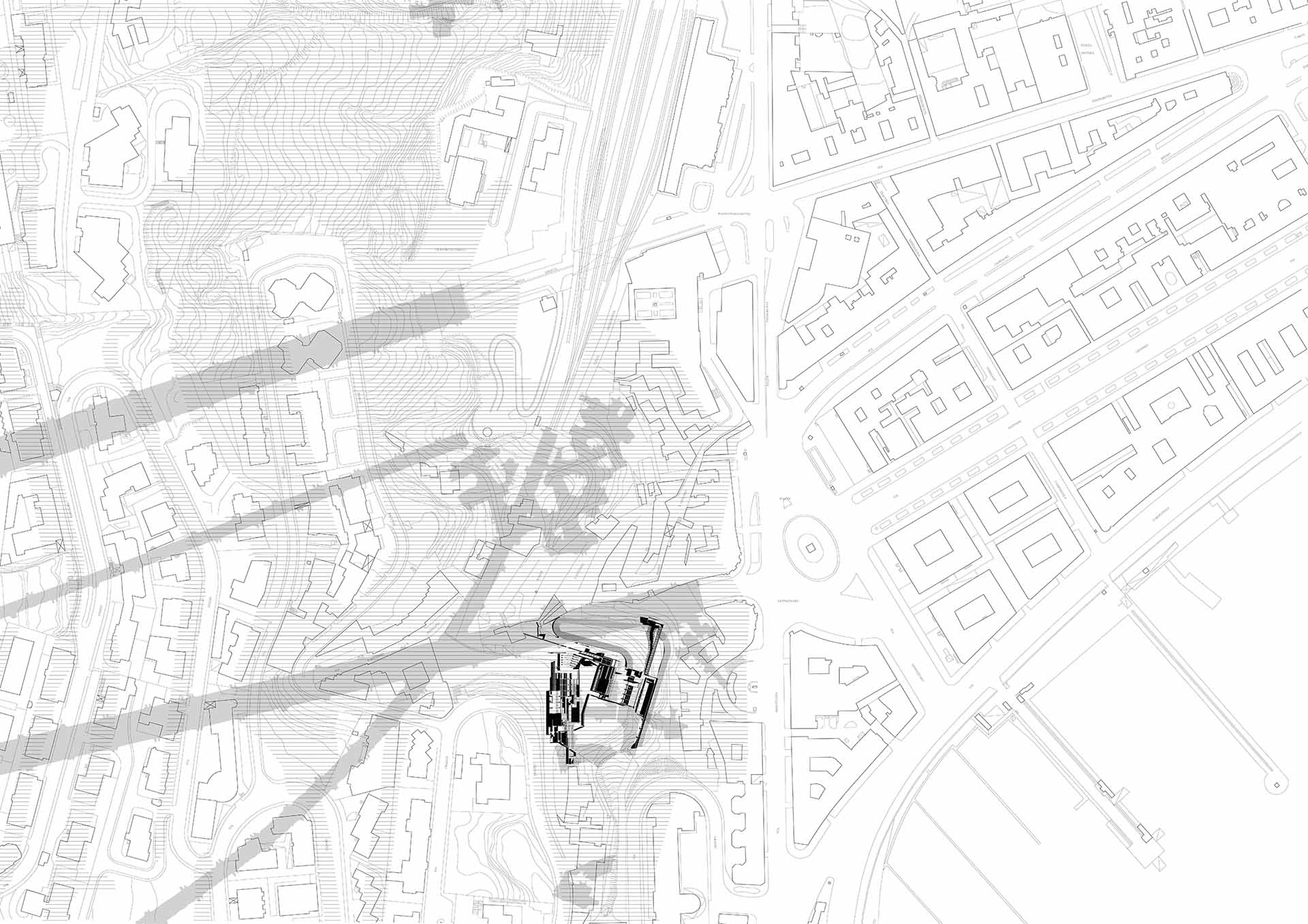 Hydrological Guild - location plan with surface movement and cavities.