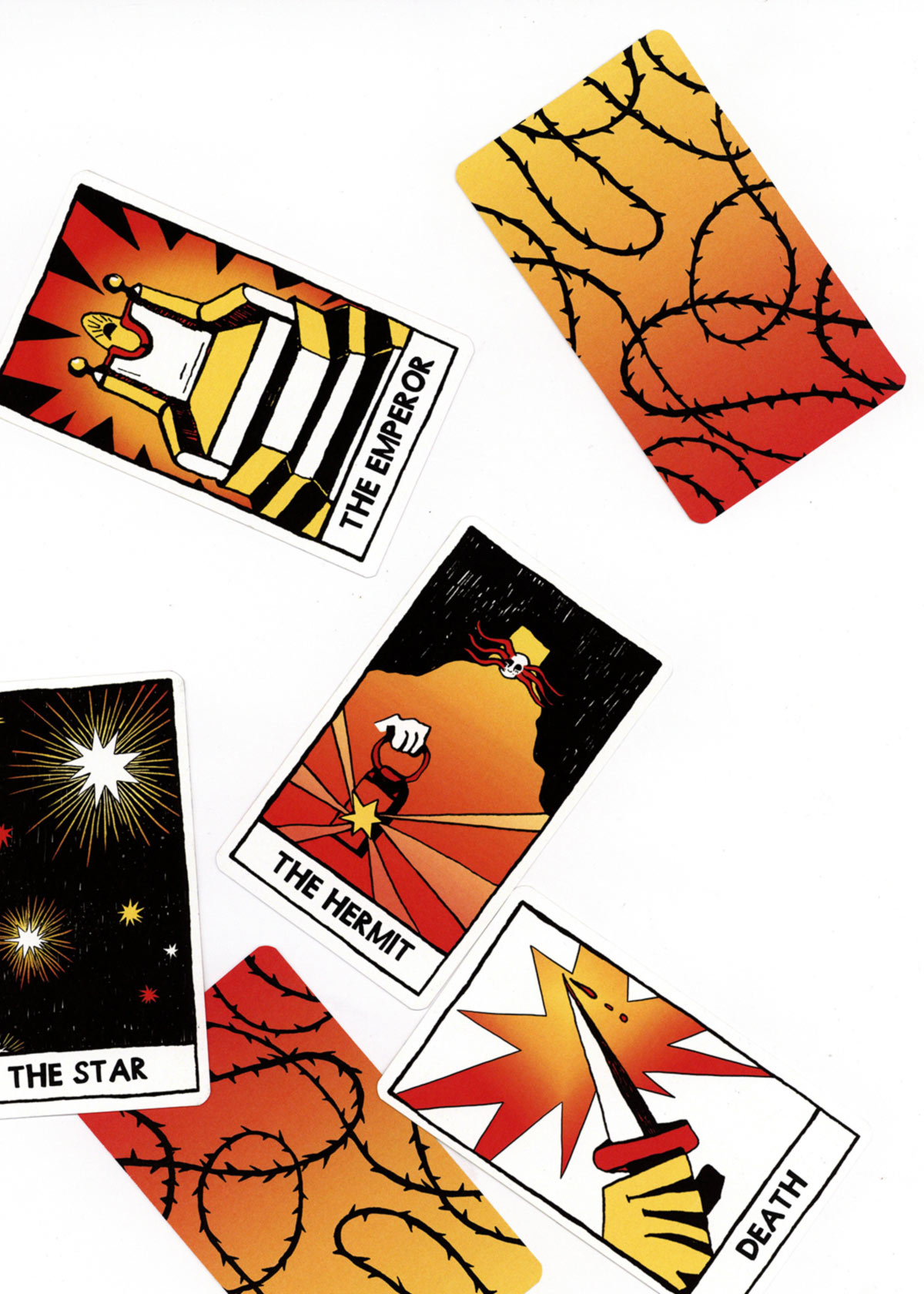 6 paper tarot cards