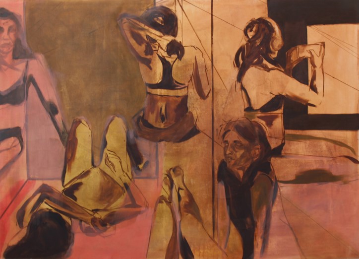 Betsy Harpur, Boat Deck Ballet, 2024, Oil on canvas, 188 x 134 cm