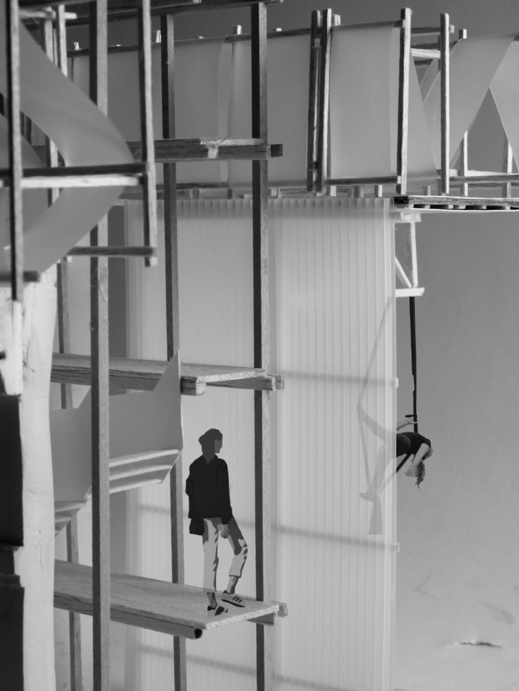 Sectional Model Exploring Boundaries Between the Armature and the Dance Pods