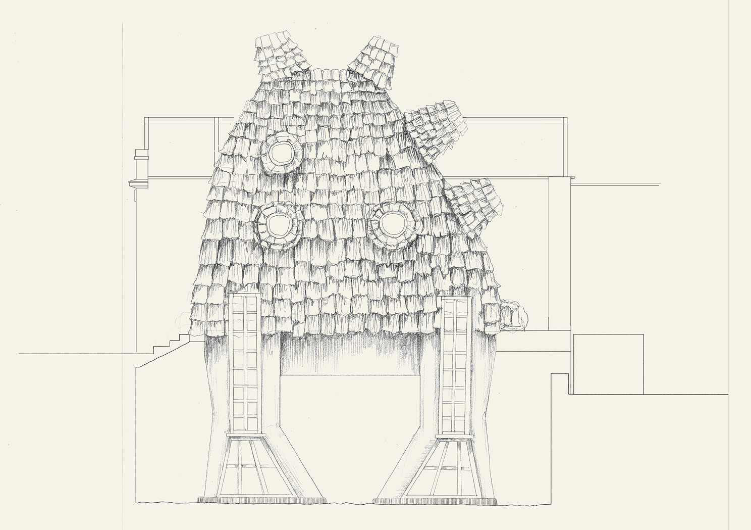 Elevation of Compost-heated Sauna