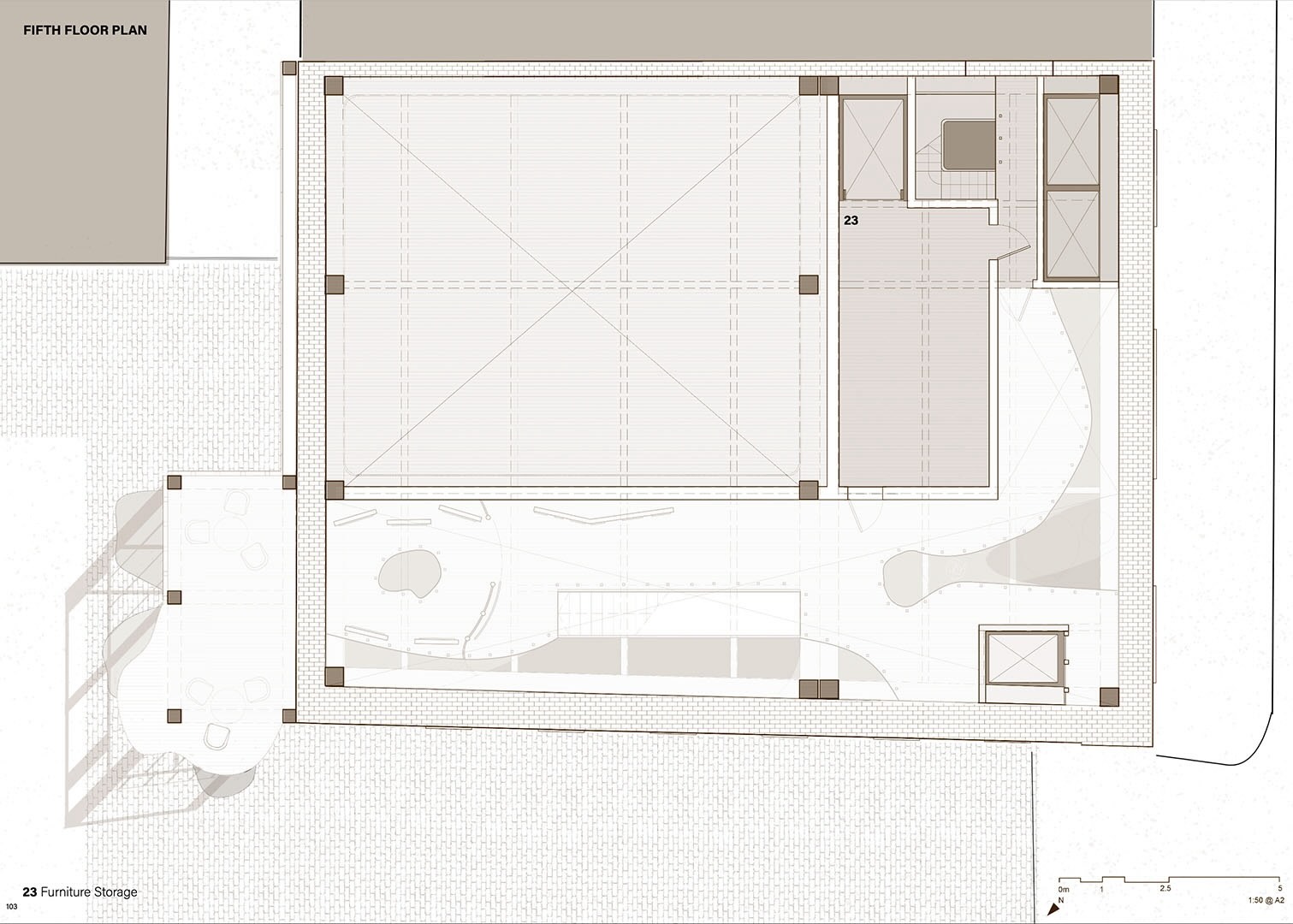 Fifth Floor Plan showing storage. 