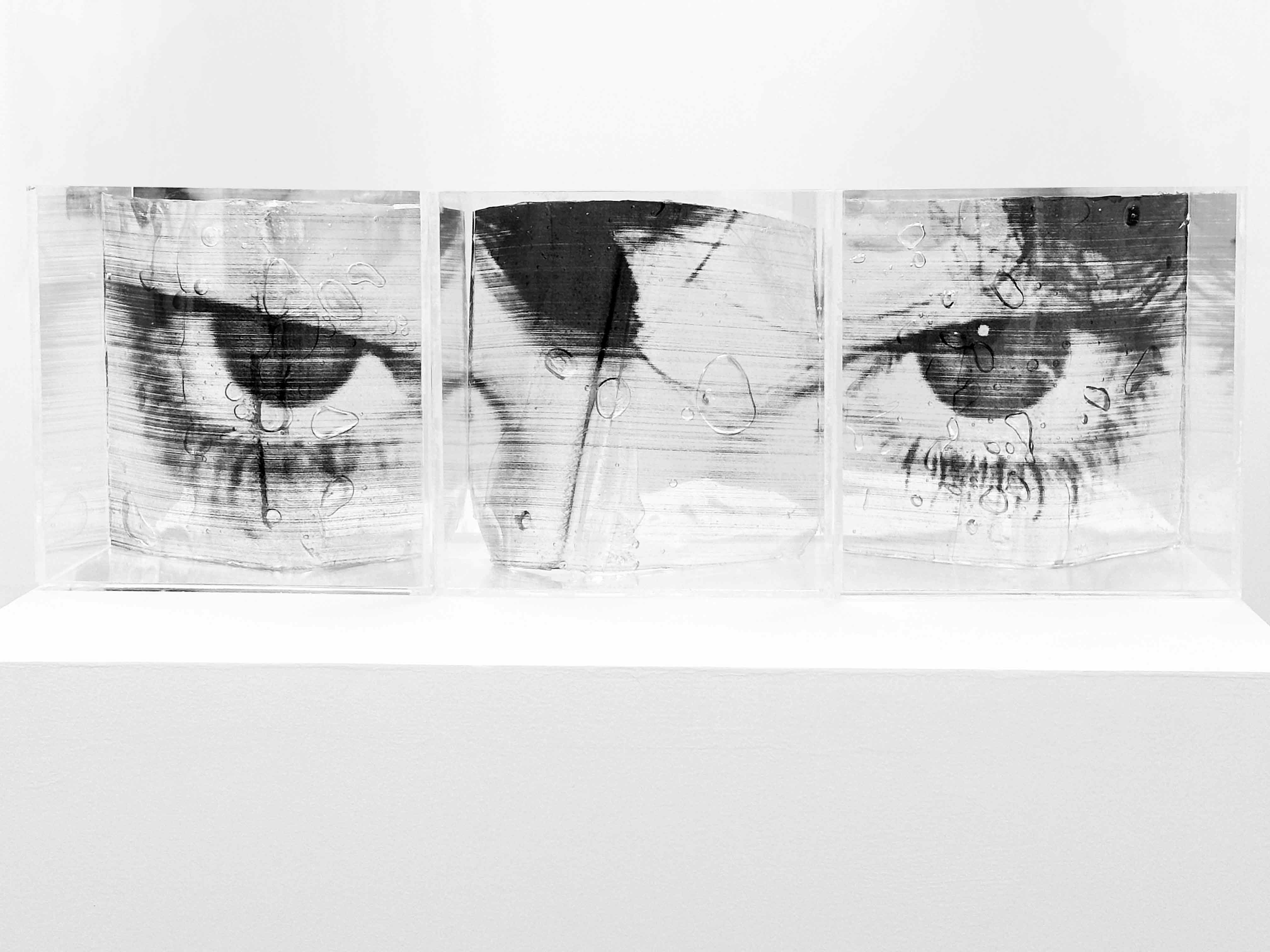 Molly Mavor, DETRITUS #12, 23cm x 24cm x 24cm, acrylic, gel wax, acetate, ink, 2024.