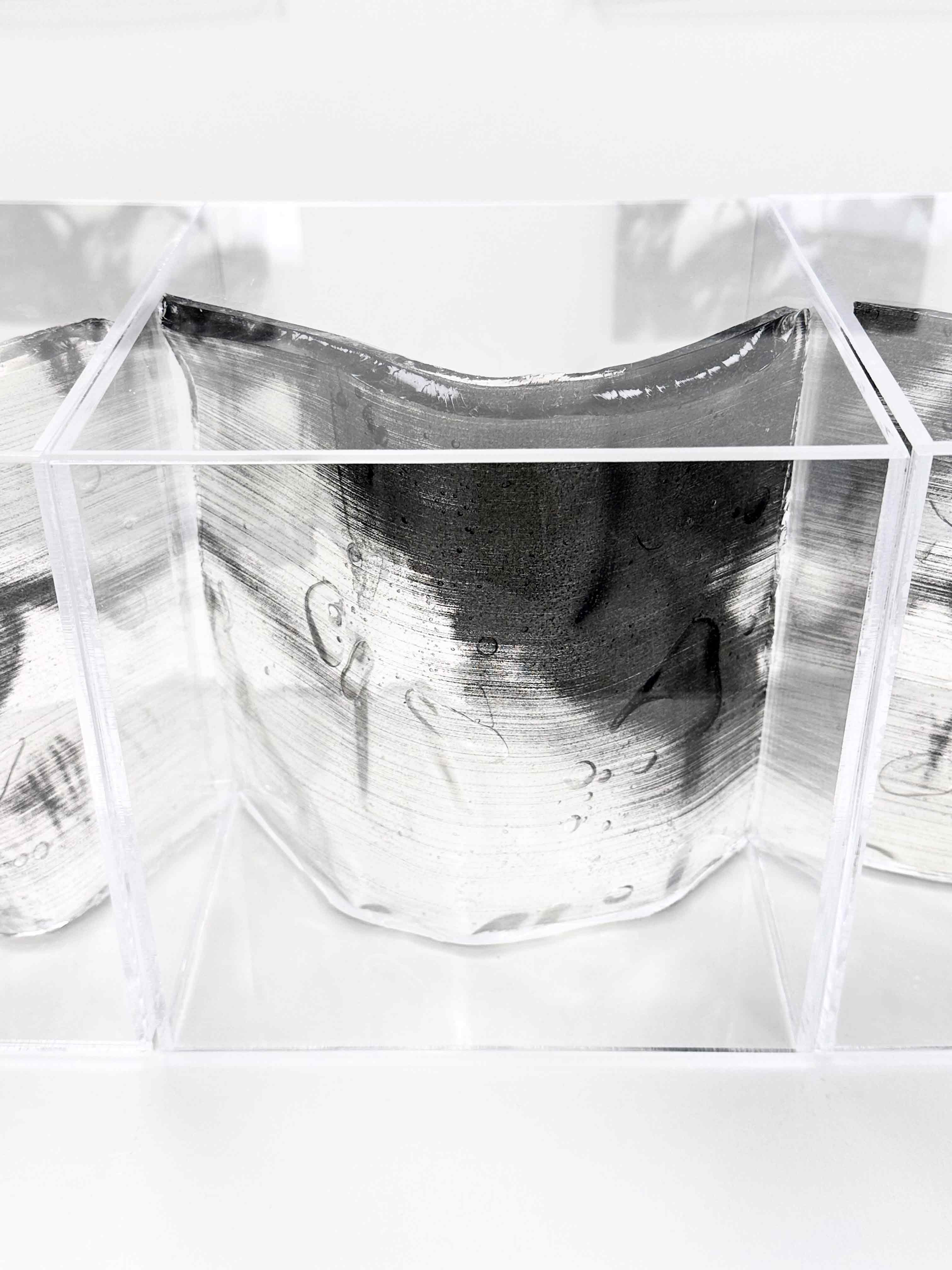  Molly Mavor, DETRITUS #12, 23cm x 24cm x 24cm, acrylic, gel wax, acetate, ink, 2024.