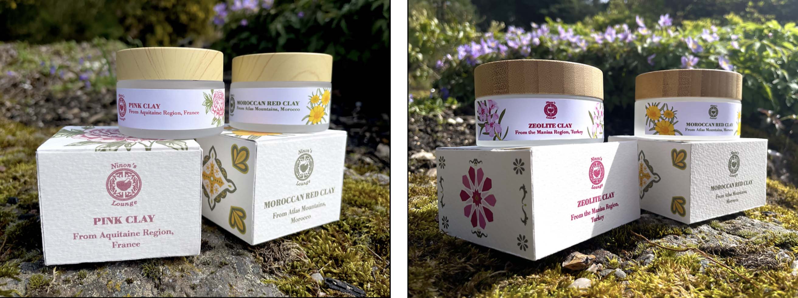 packaging design photoshoot showing boxes and jars stacked