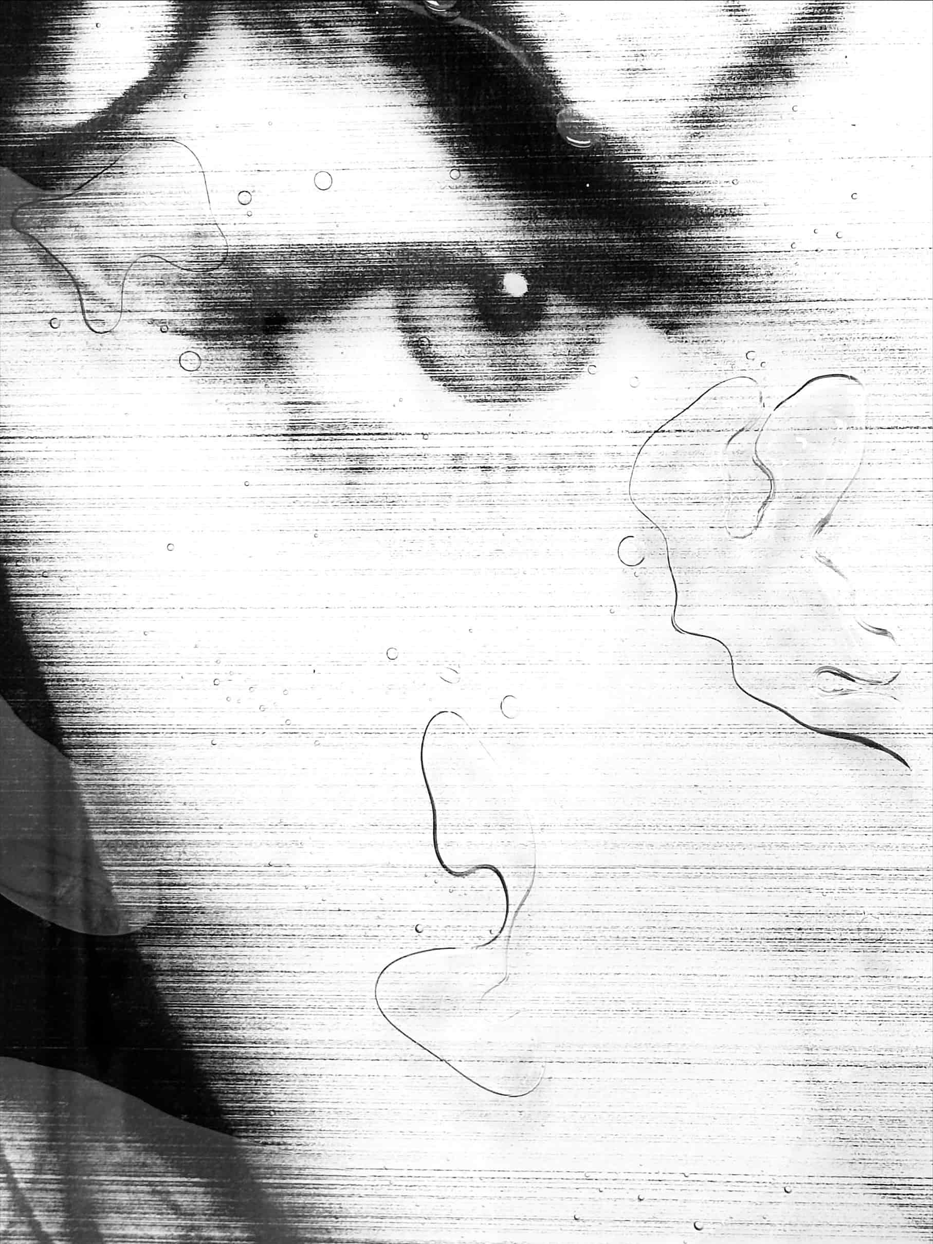 Molly Mavor, DETRITUS #16, 50cm x 70cm x 3cm, acrylic, gel wax, acetate, ink, 2024.