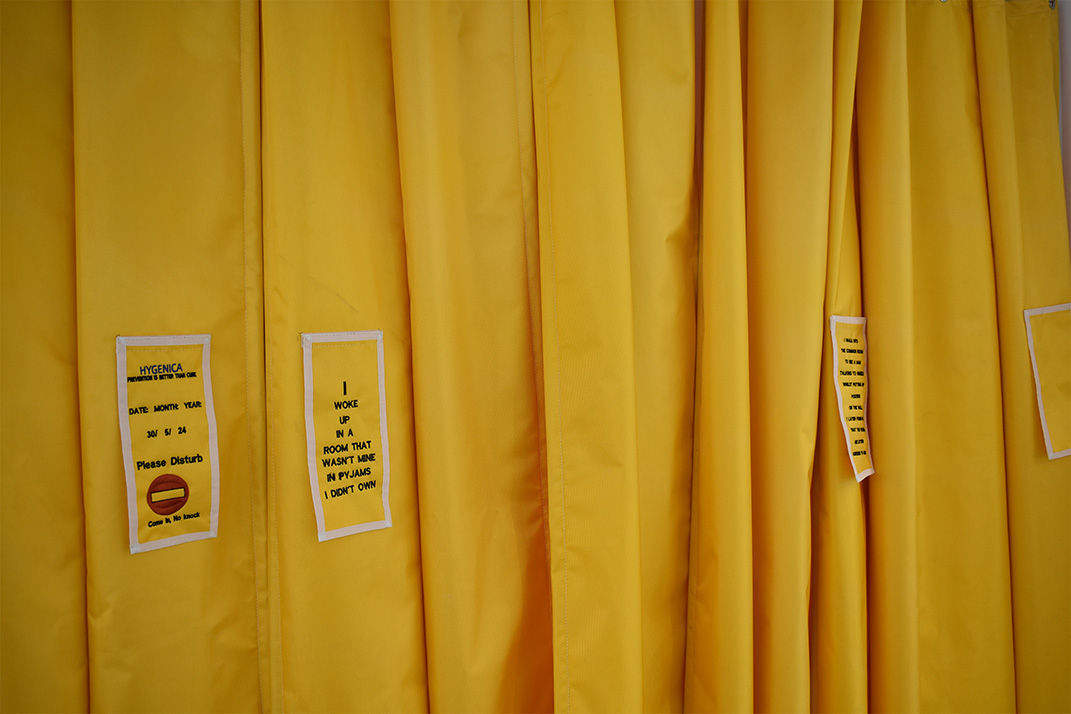 Untitled Photograph of curtain sculpture 