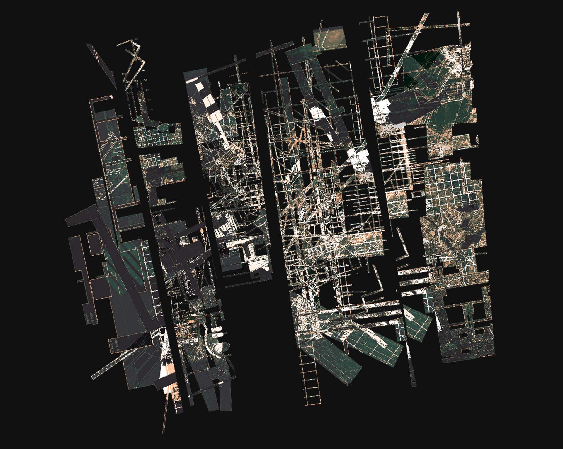 Ground Collage Transects in laid onto La Villa Comunale