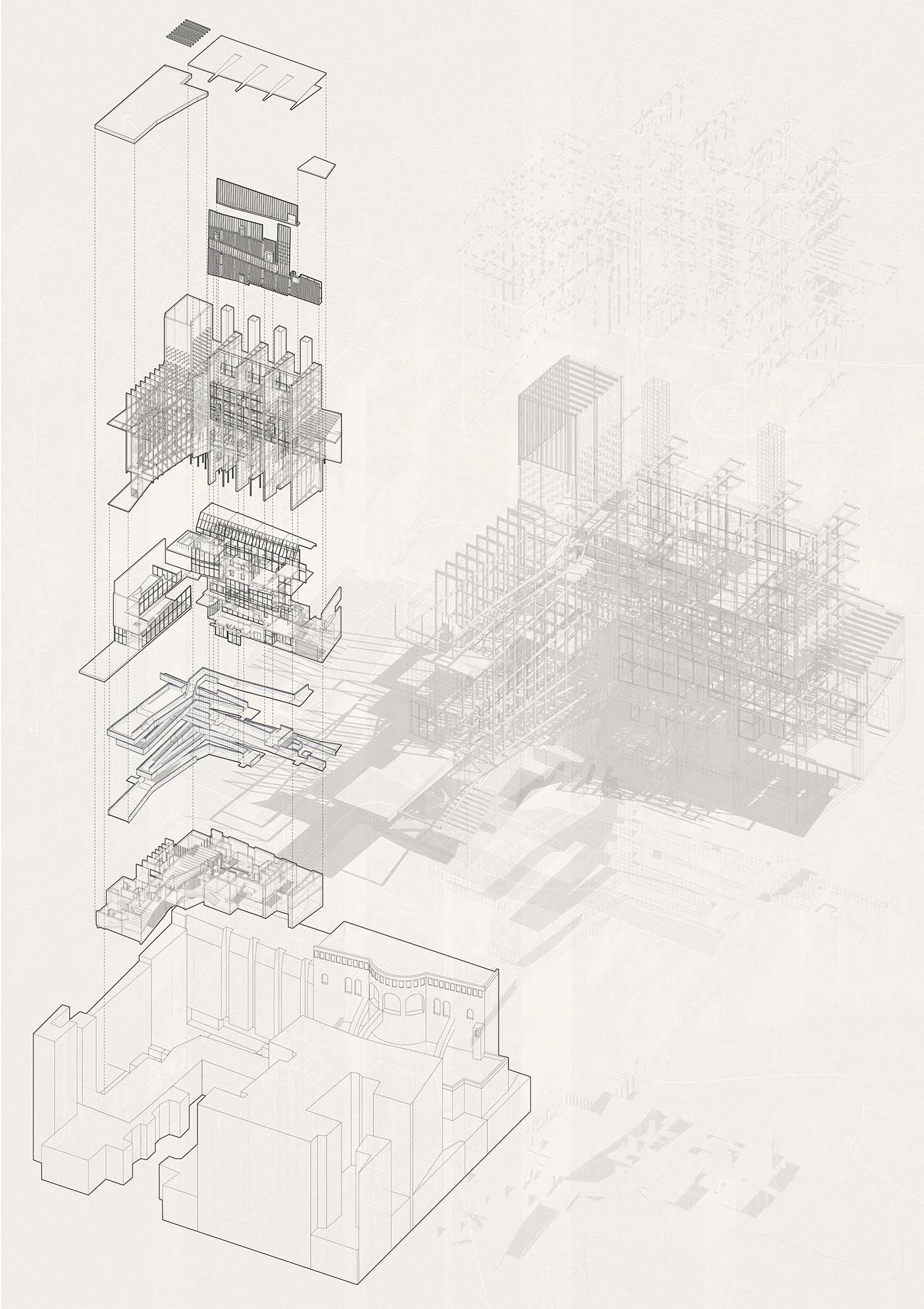 Incontri e Voci Waterhouse - Exploded Structural Isometric
