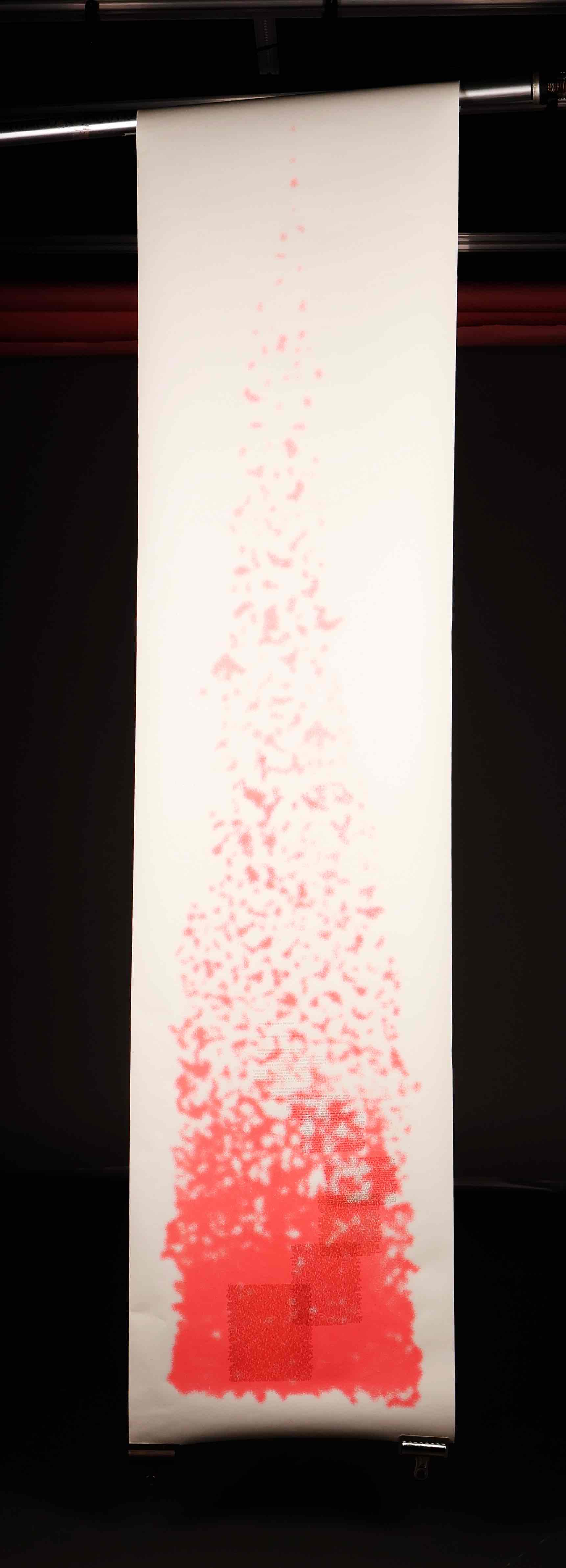 screen printed long piece in photography  studio