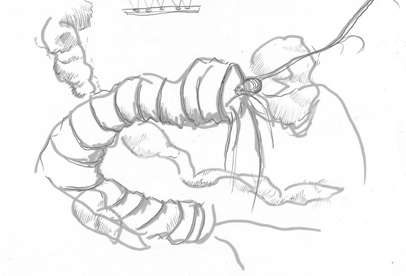 Drawing of a tube and wiring worm.