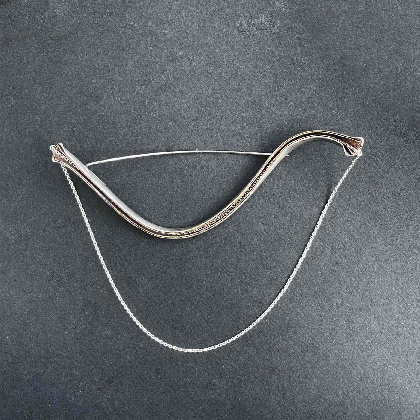 Inner Beauty | Brooch | Silver, Brass and Silver Chain