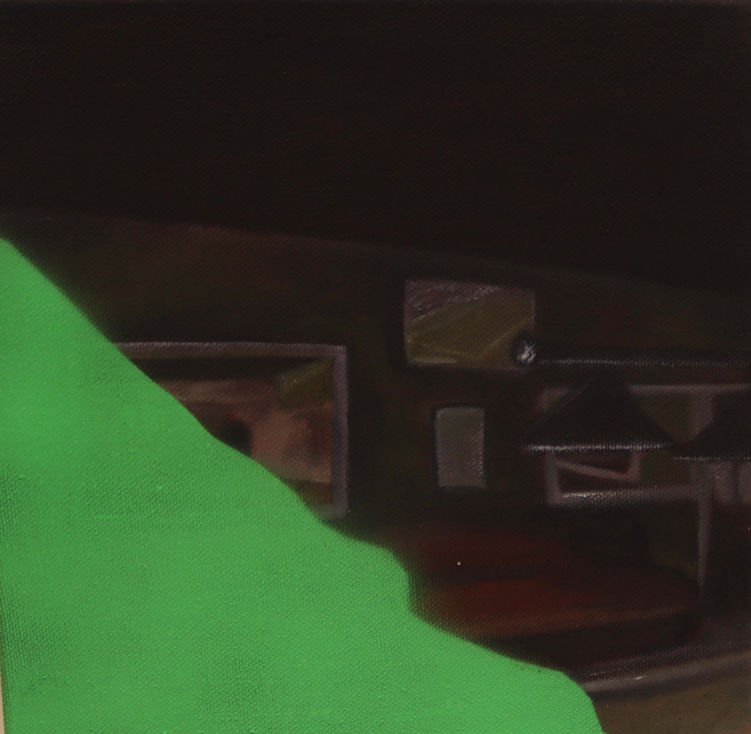 Pool hall with green shape moving across it