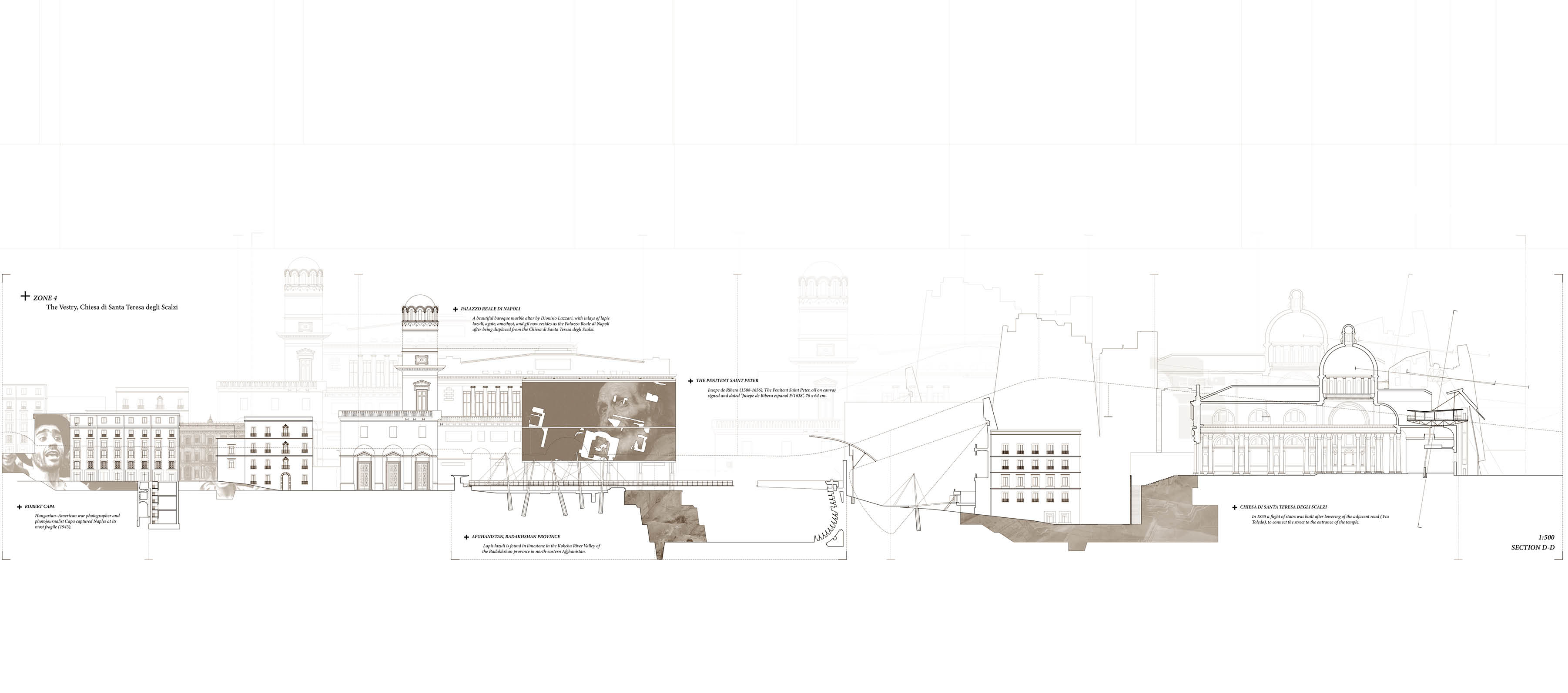 Section of the Vestry Through an Imagined Neapolitan Landscape - Imagined Section [1:500]