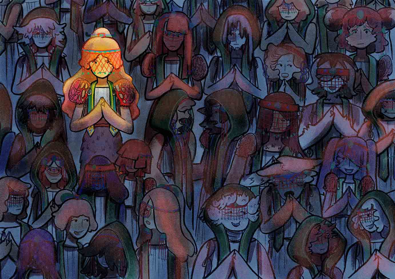 Chantelle being surrounded by cultists