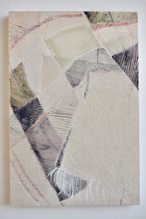 striped canvas with different materials 