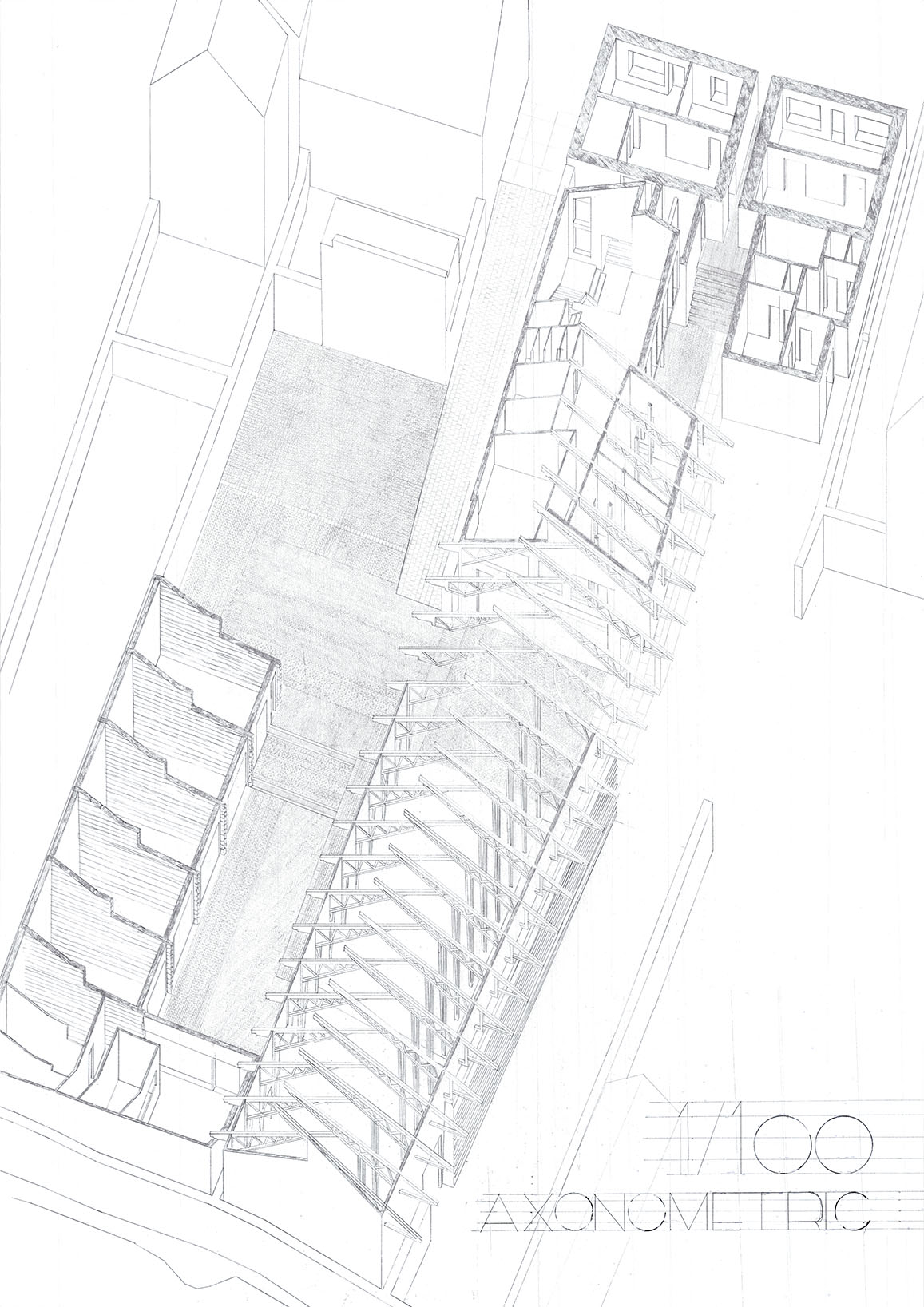 1:100 Axonometric drawing Empire Close