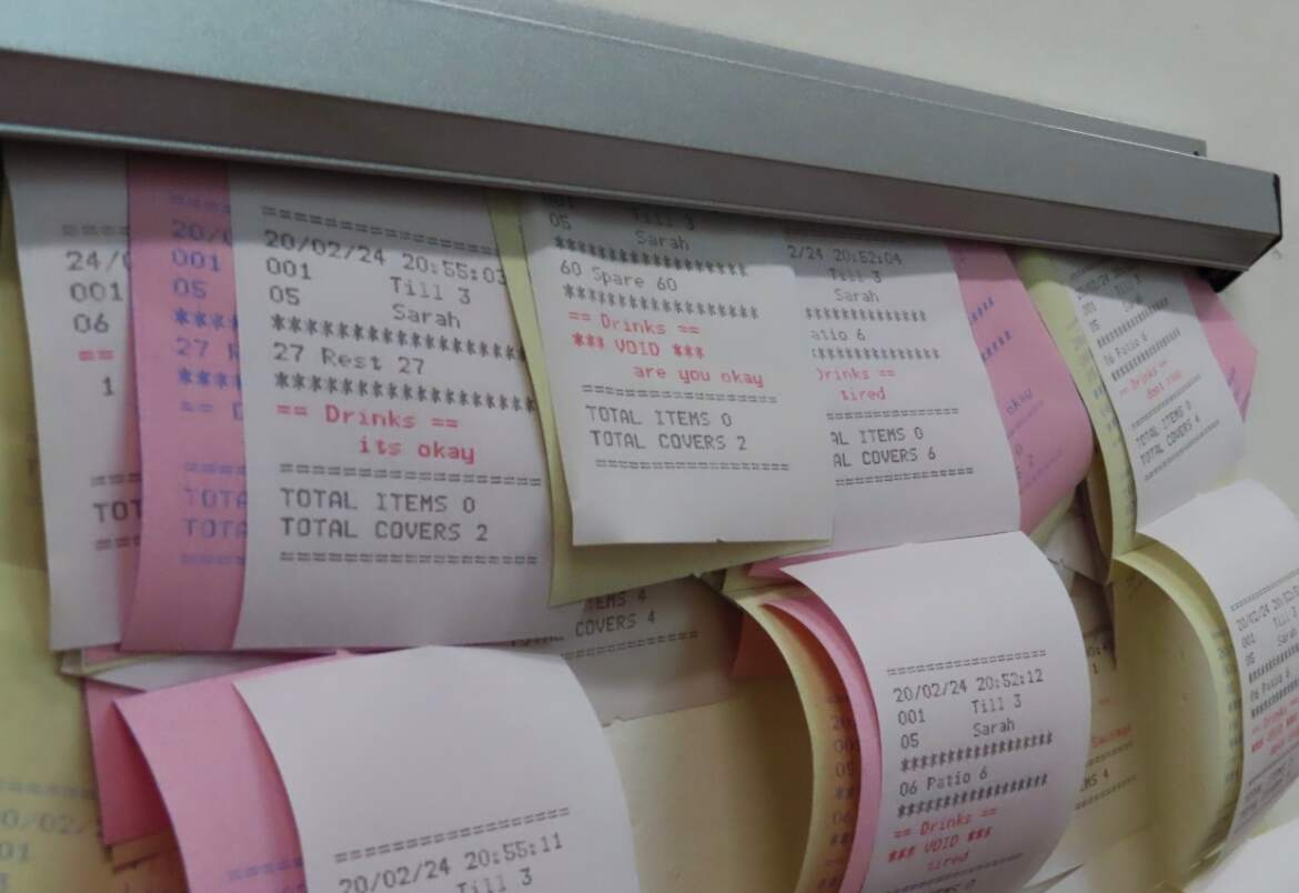 Detail of checks on tab grabber 