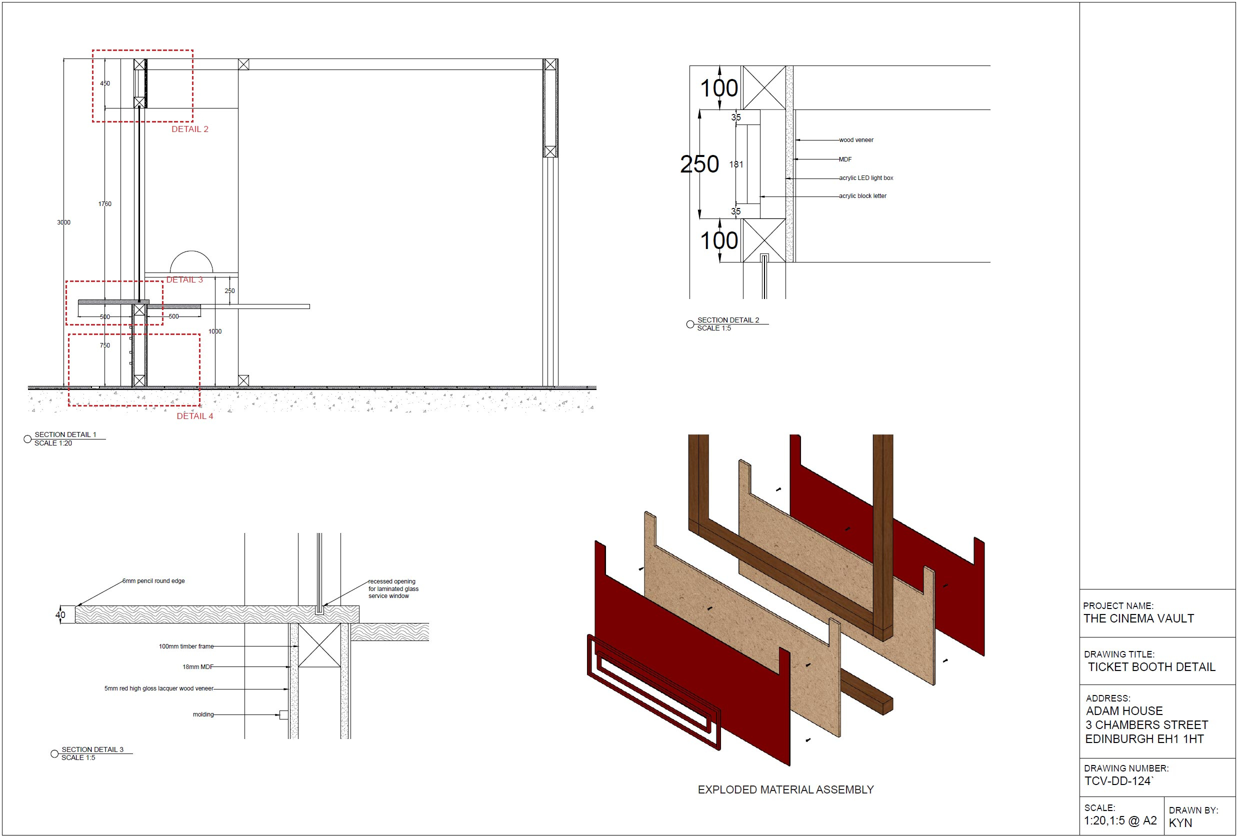 Ticket booth detail plans