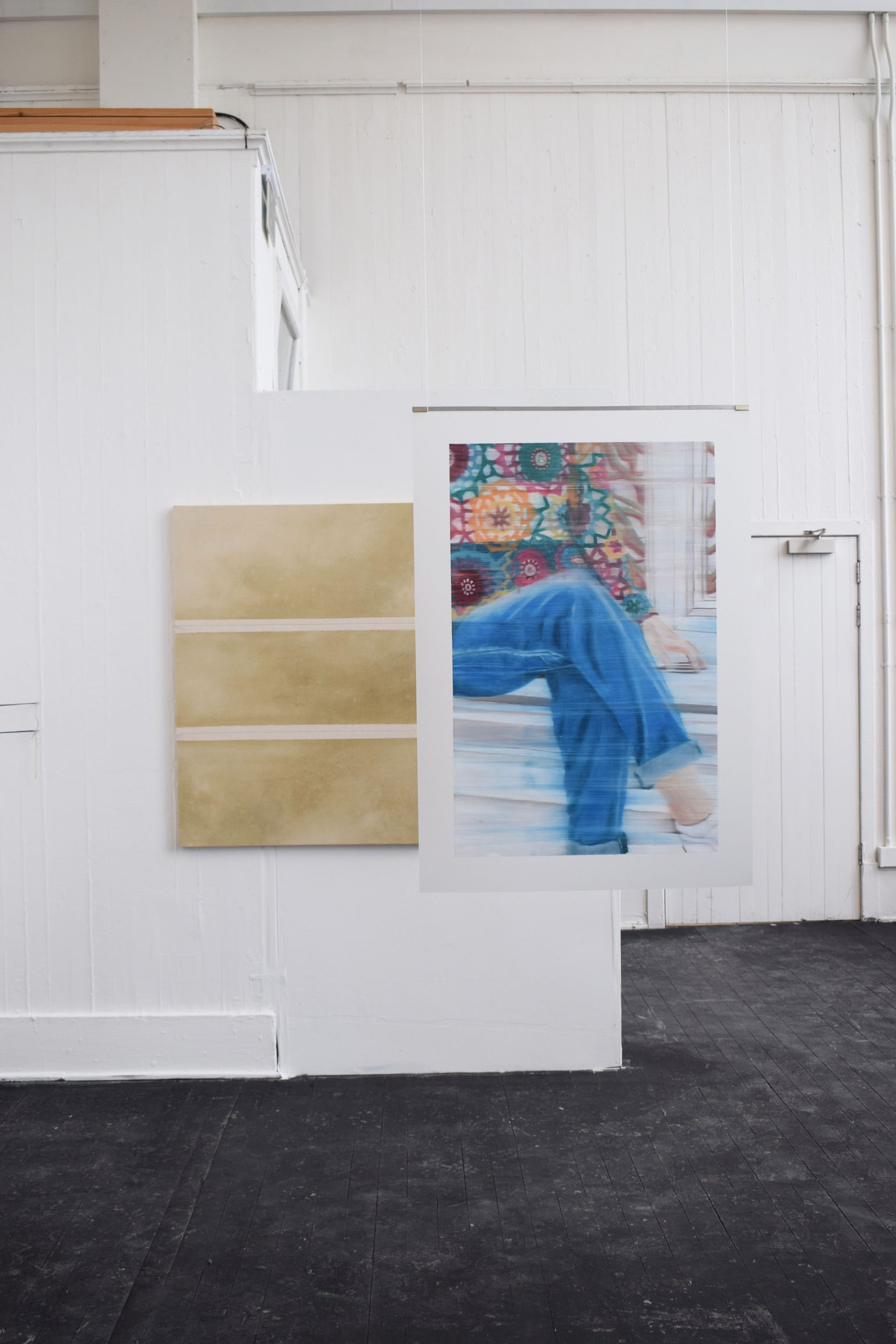 Painting installed in the centre of the room