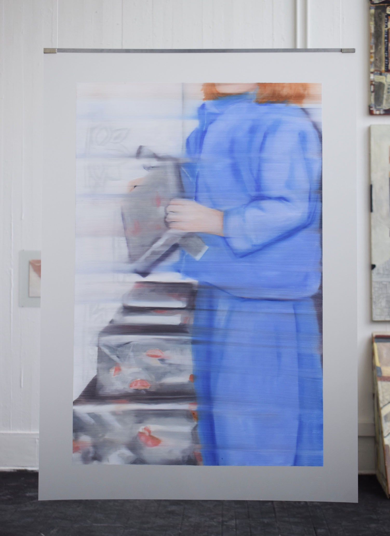 Painting installed in the centre of the room