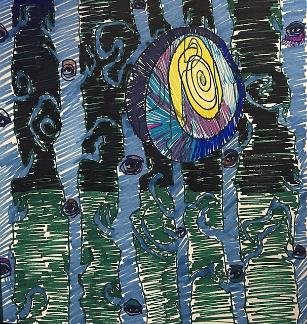 felt tip pen on paper,25x25cm
