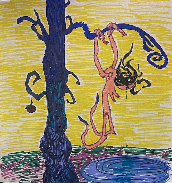 felt tip pen on paper,25x25cm