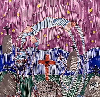 felt tip pen on paper,25x25cm