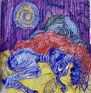 felt tip pen on paper,25x25cm