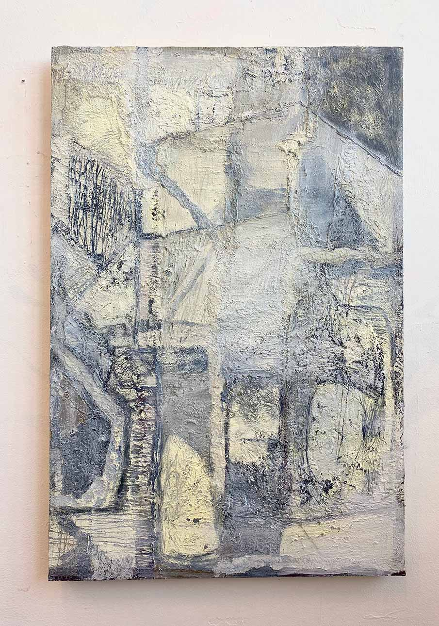 Un Cellier, mixed media on board, 90 x 60cm, 2024