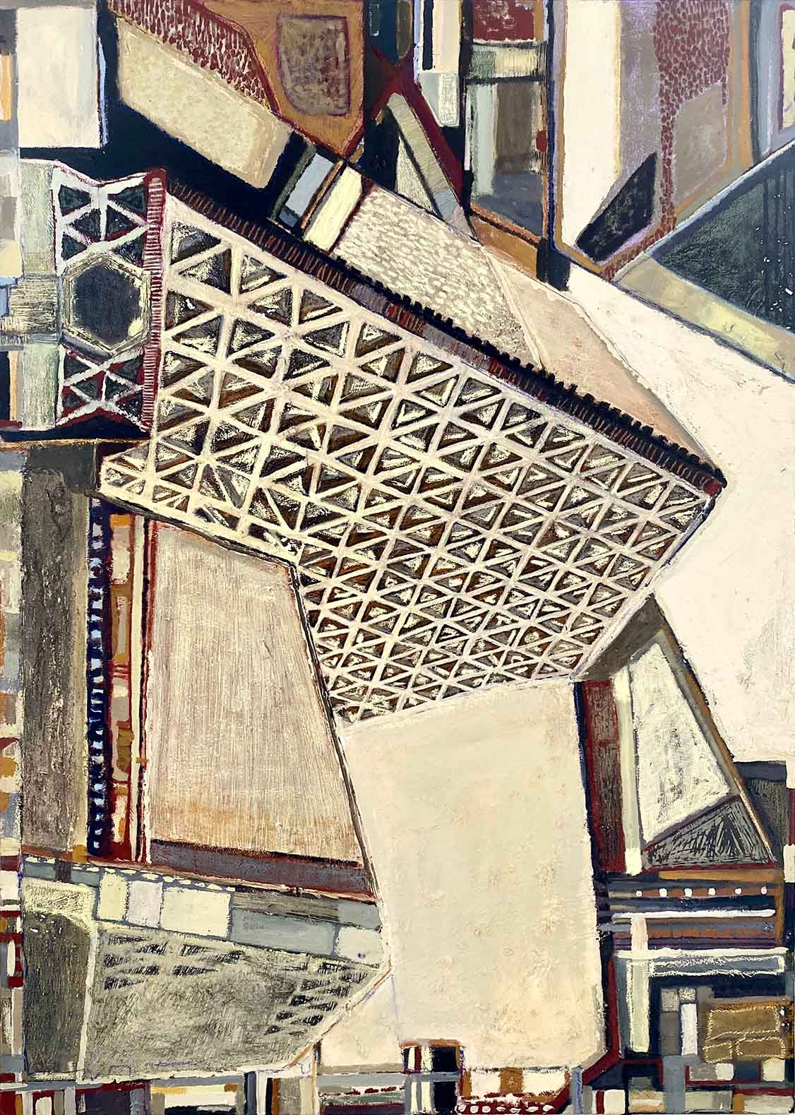 Trieste, mixed media on canvas, 140 x 100 cm, 2024