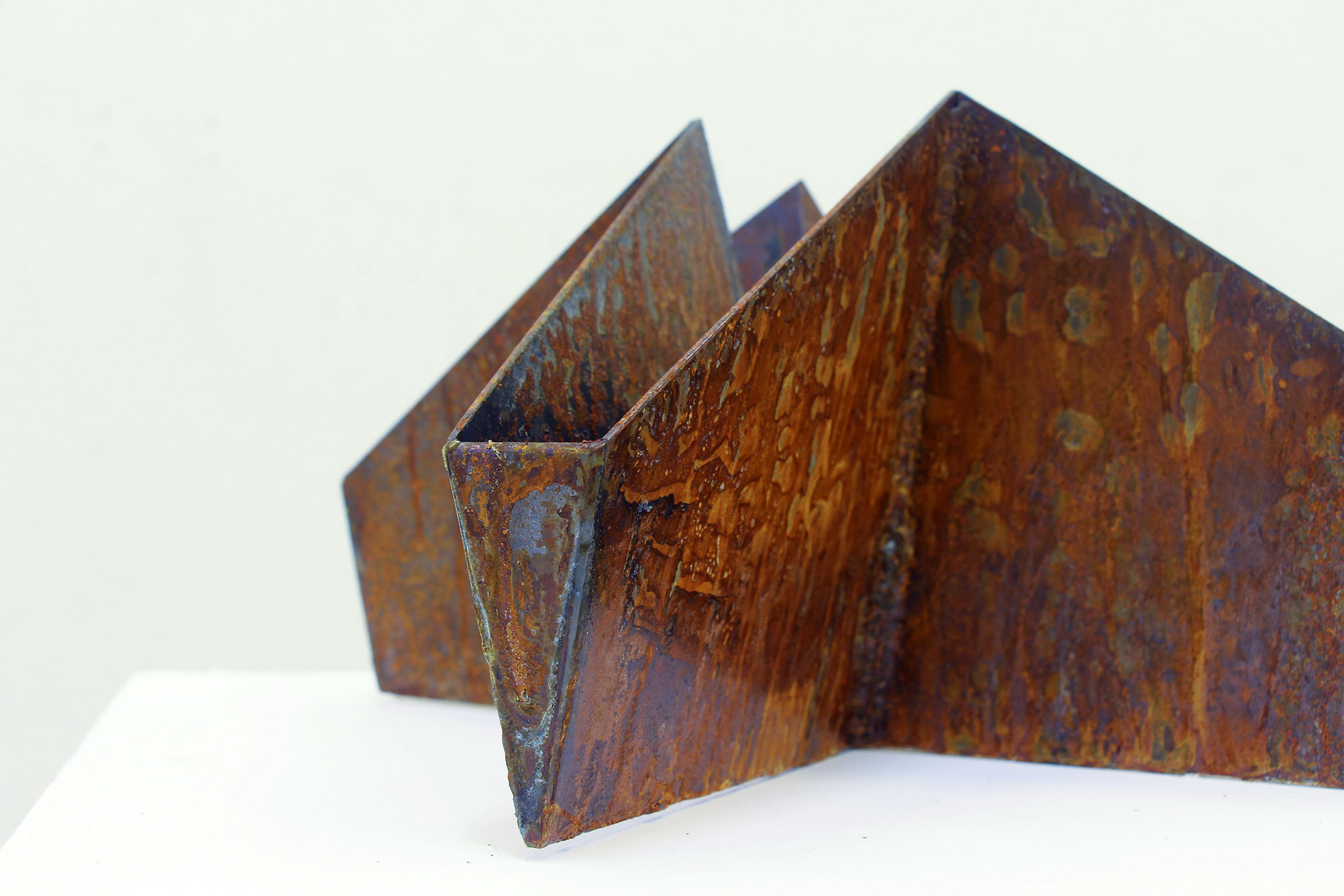steel rusted sculpture seen close up