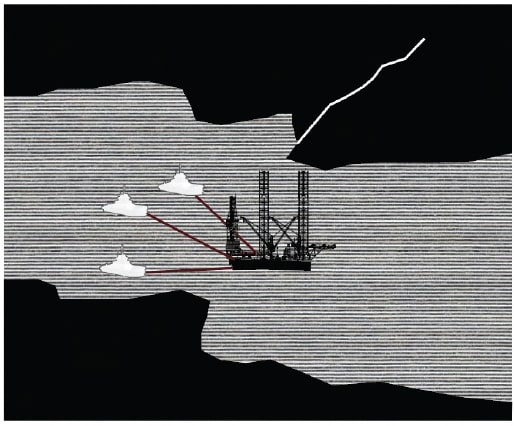 Sourcing parts from Oil Rigs- Transporting the rig up the River Tay..