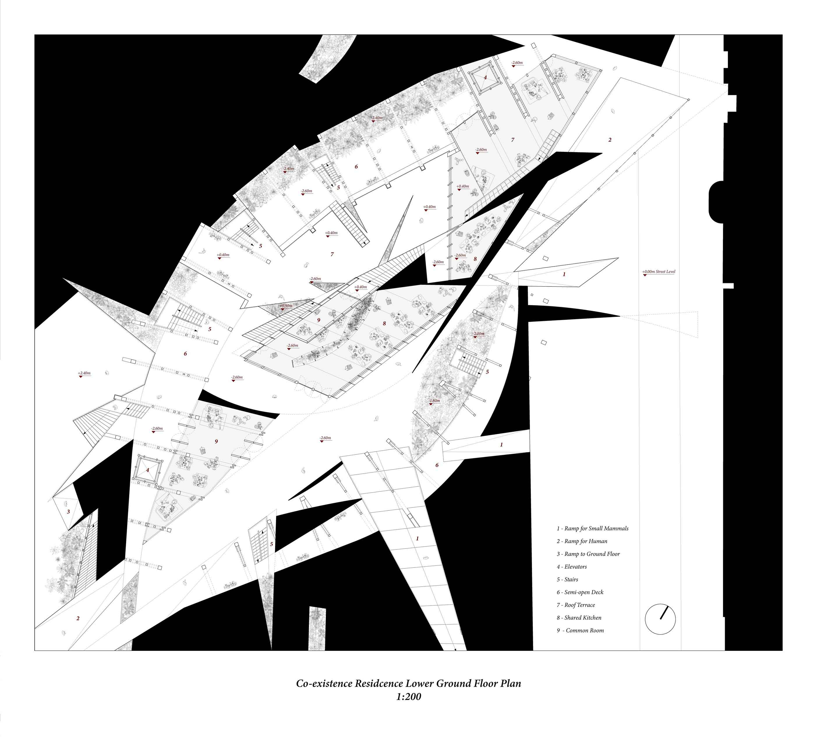 1:200 Lower Ground Floor Plan, Coexsitence Residence