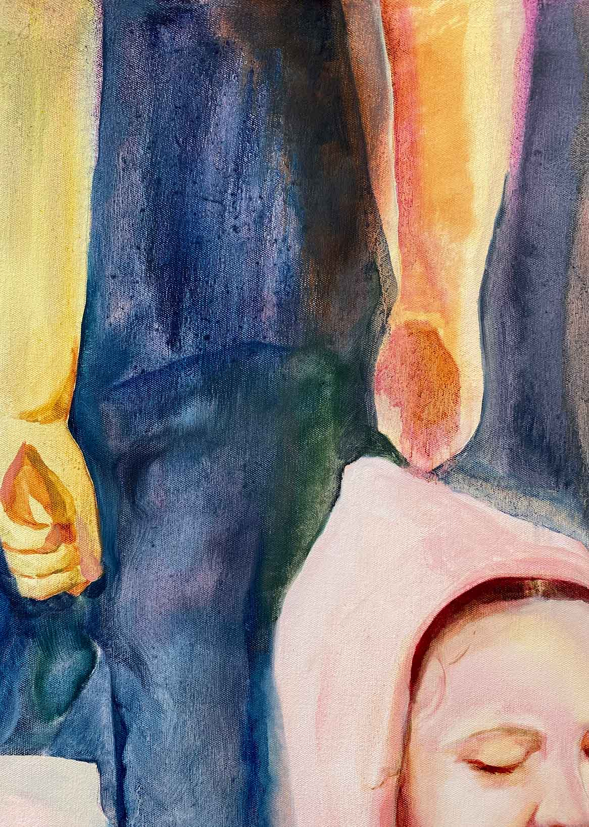 Close up of oil painting 