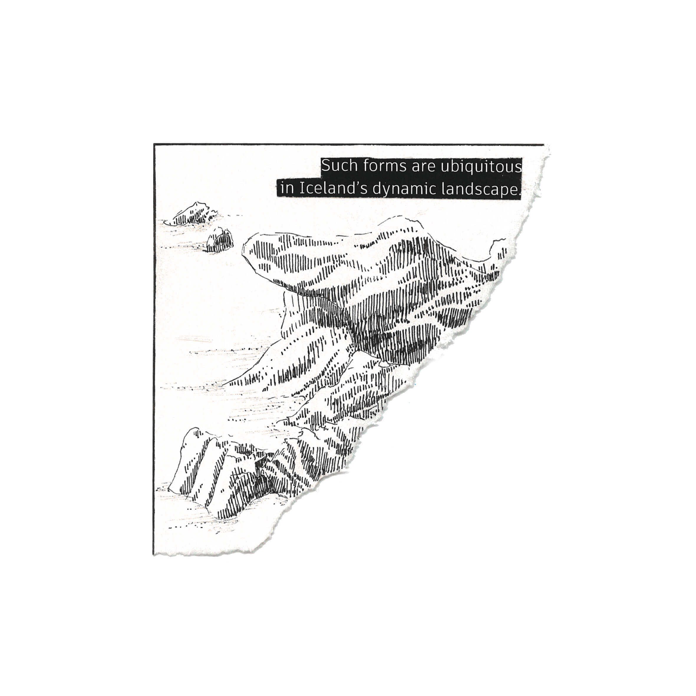 Iceberg observations inspired the placement and name of interlocking sculptures: 'Sediment Glaciers'.