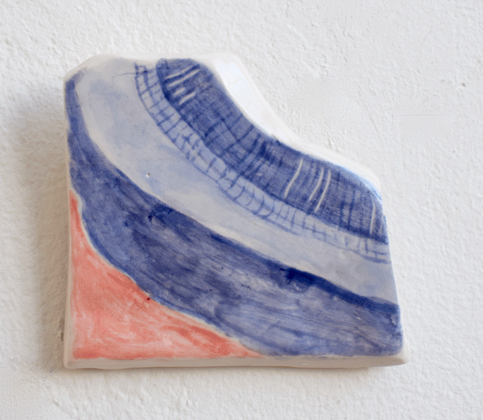 blue and orange pattern on ceramic 