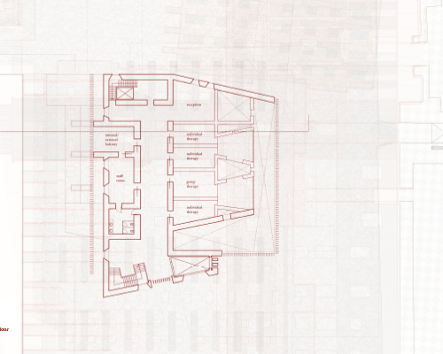 fourth floor plan showing the mental health support offices 