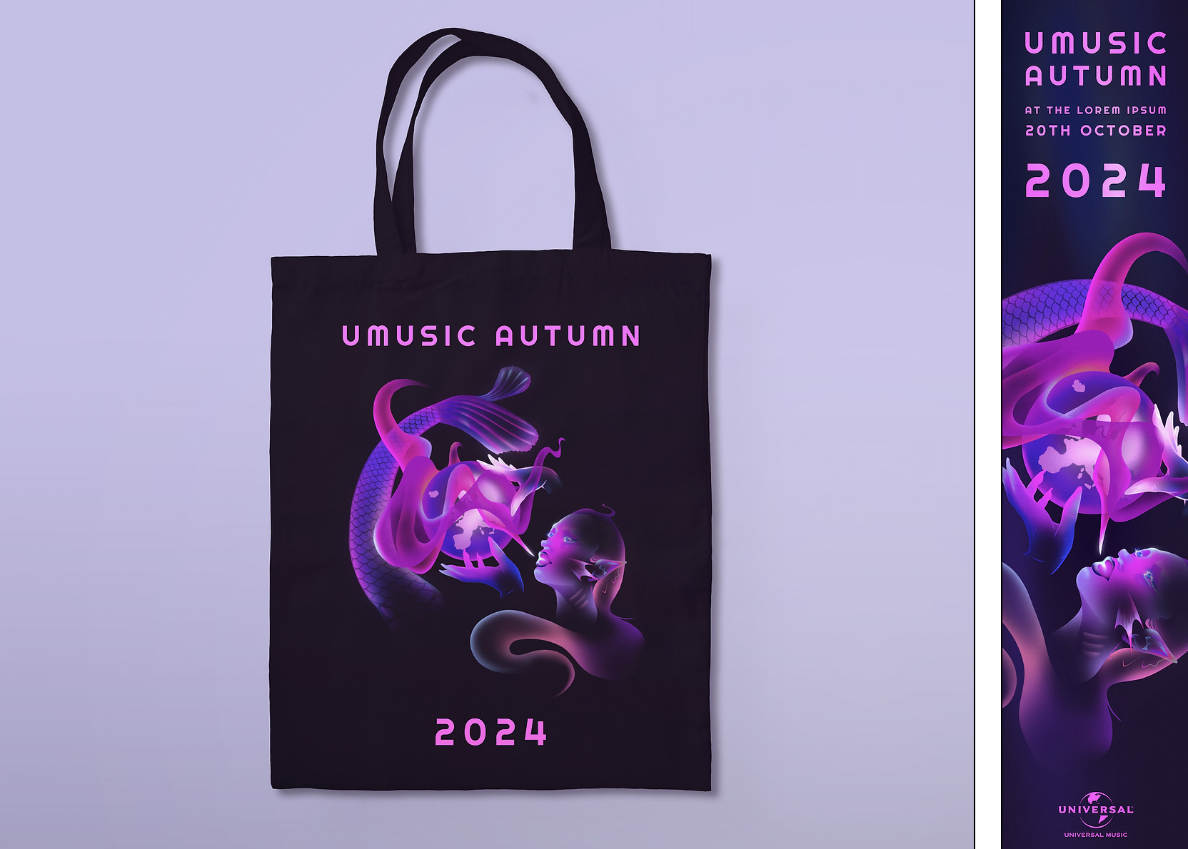 tote mockup and a vertical banner
