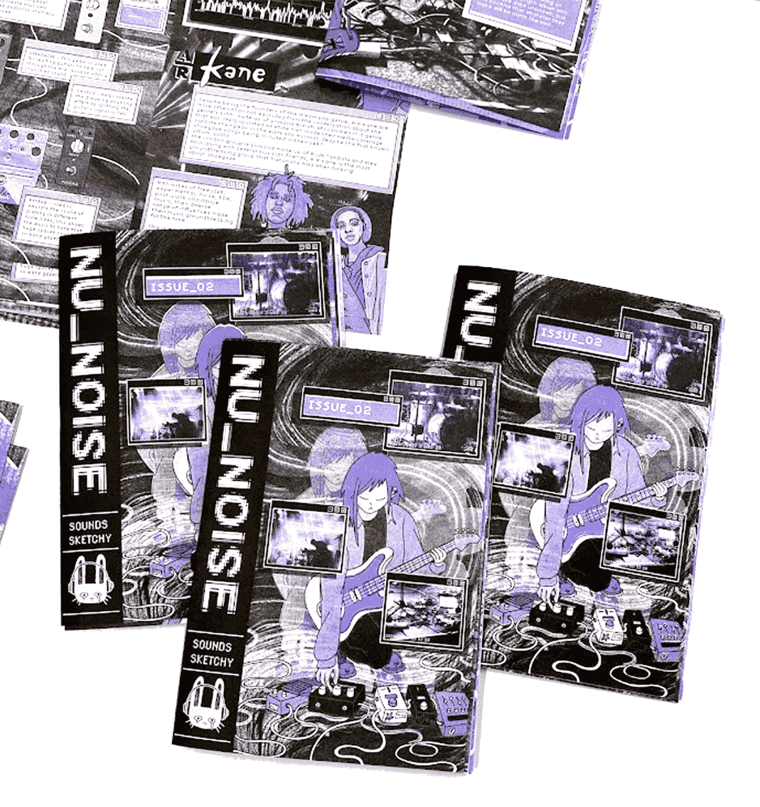 Spread of three NU_NOISE_02 magazines
