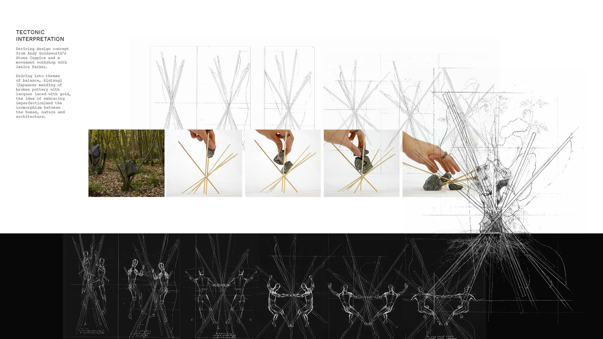 Tectonics interpretation, abstraction of artwork