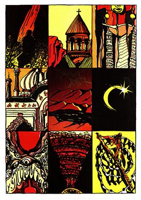 A riso poster of 9 panels